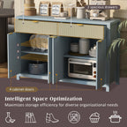 Fluted Sideboard Buffet 55 in, Light Blue, 2 Drawers and 4 Doors - view 7
