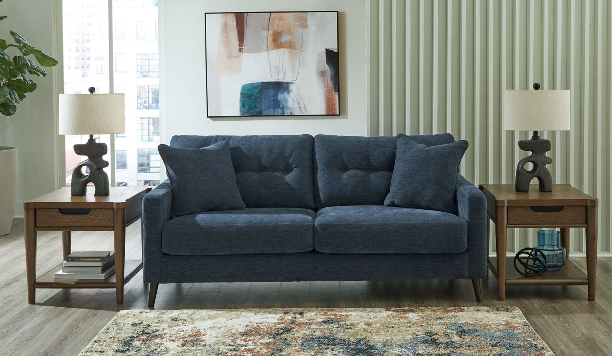 Mid-Century Modern Sofa with Tapered Accent Legs, Blue or Green - view 3