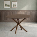 47 in Round Mid-Century Dining Table for 4, Cross Pedestal Base - Oak