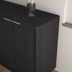 Fluted Sideboard Buffet 75 in, Black, 6 Doors with Adjustable Shelves - view 2