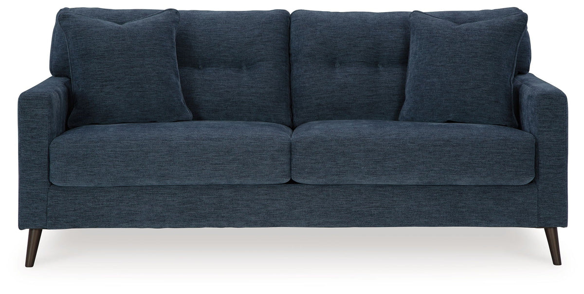 Mid-Century Modern Sofa with Tapered Accent Legs, Blue or Green