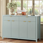 Fluted Sideboard Buffet 55 in, Light Blue, 2 Drawers and 4 Doors - view 2