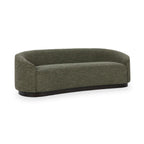 Curved Modern Sofa with Solid Wood Base, Oatmeal or Antique Green - Antique Green