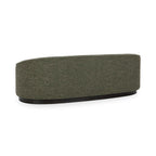 Curved Modern Sofa with Solid Wood Base, Oatmeal or Antique Green - view 3