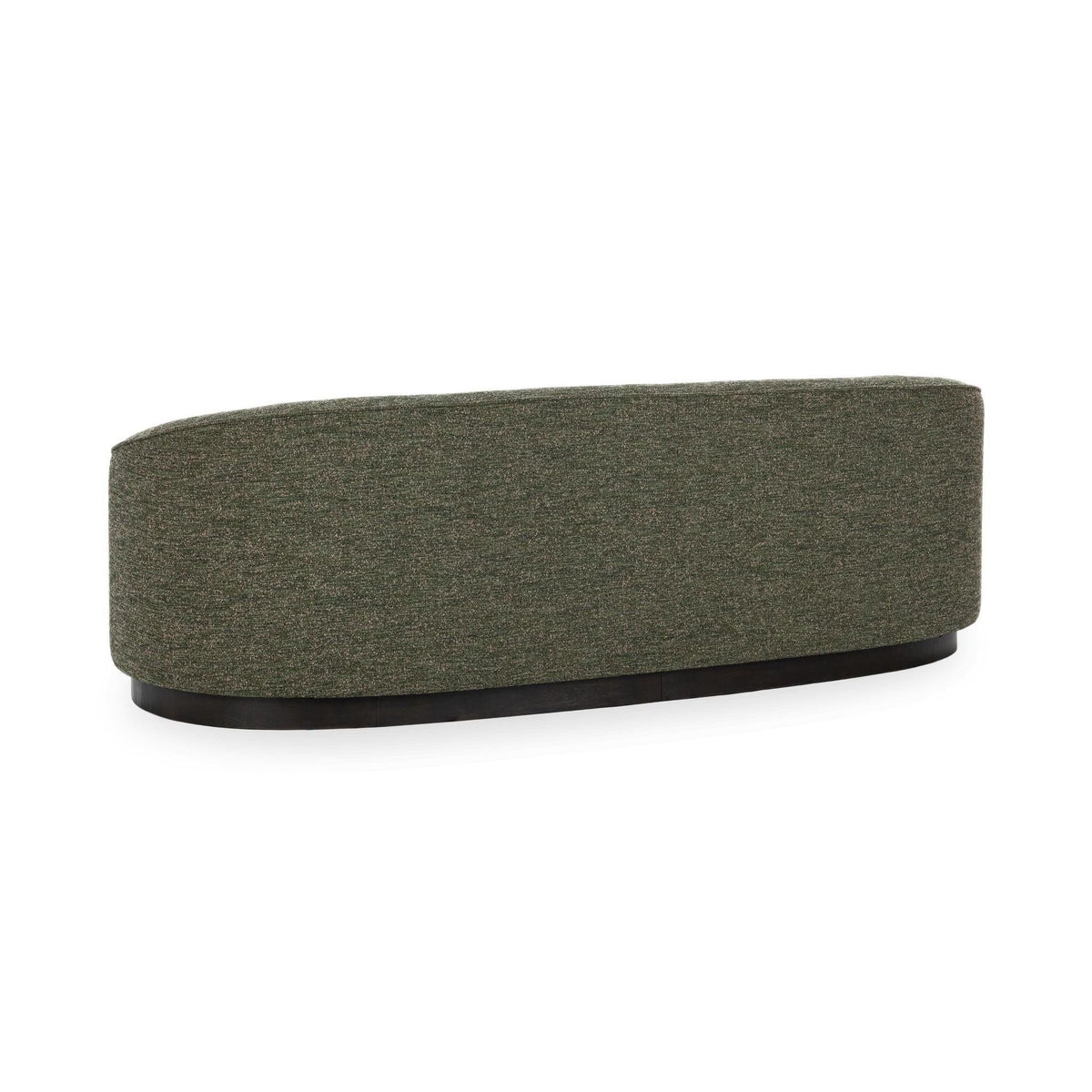 Curved Modern Sofa with Solid Wood Base, Oatmeal or Antique Green - view 3