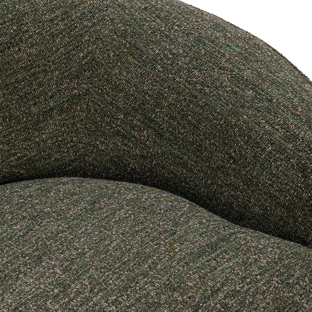 Curved Modern Sofa with Solid Wood Base, Oatmeal or Antique Green - view 6