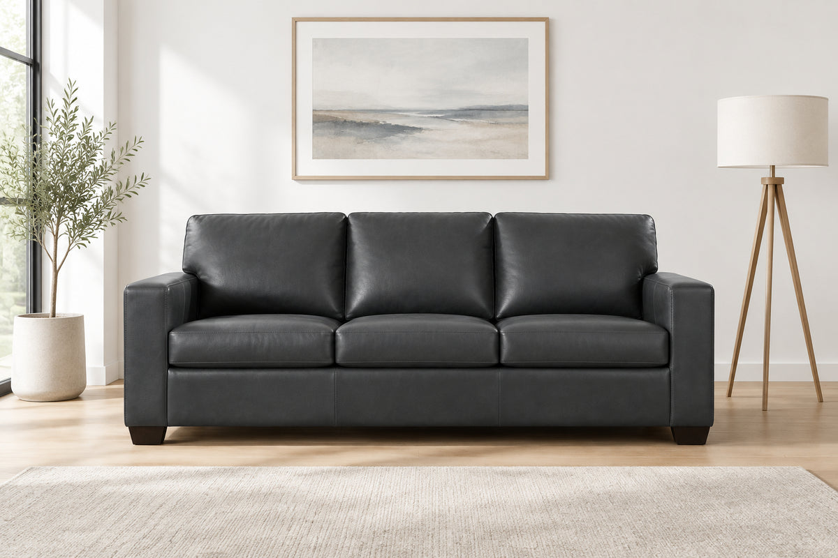 Contemporary Two-Tone Sofa with Clean Lines, Light Brown or Blue - view 12