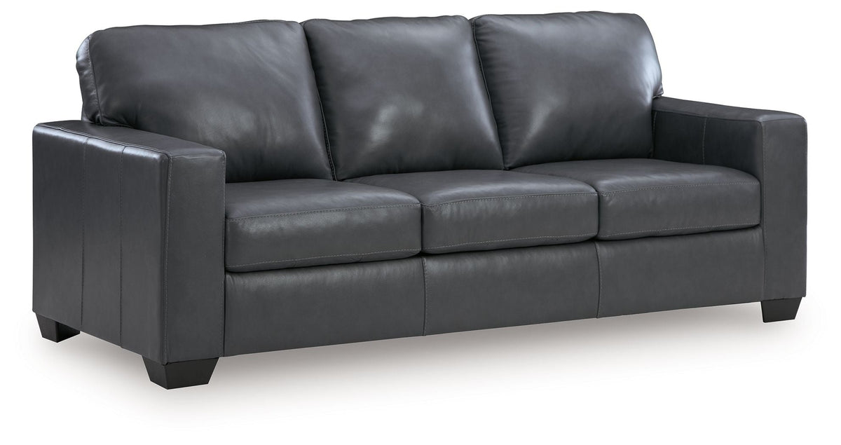 Contemporary Two-Tone Sofa with Clean Lines, Light Brown or Blue - Blue