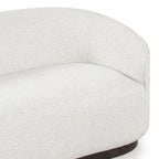 Curved Modern Sofa with Solid Wood Base, Oatmeal or Antique Green - view 5