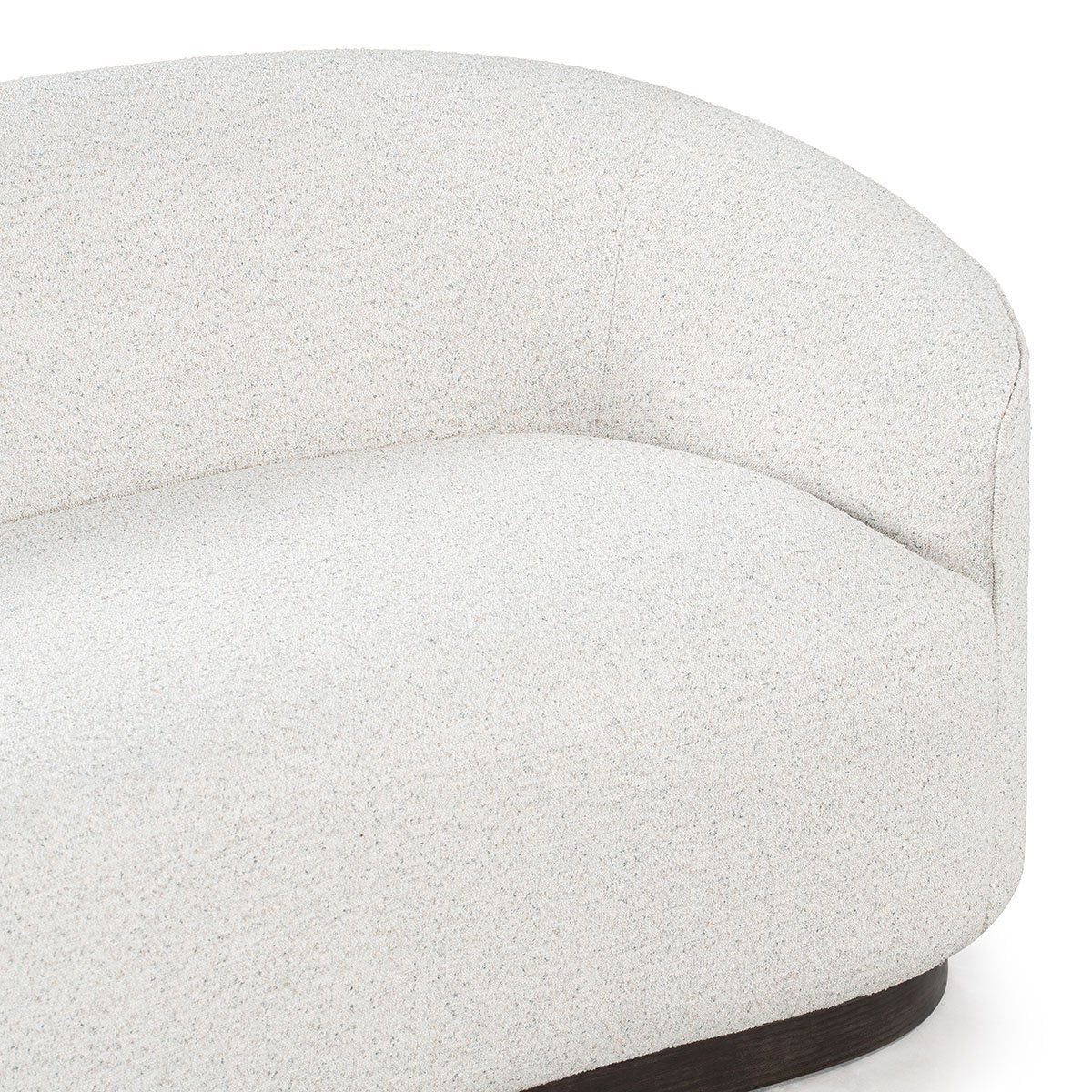 Curved Modern Sofa with Solid Wood Base, Oatmeal or Antique Green - view 5