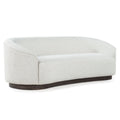 Curved Modern Sofa with Solid Wood Base, Oatmeal or Antique Green