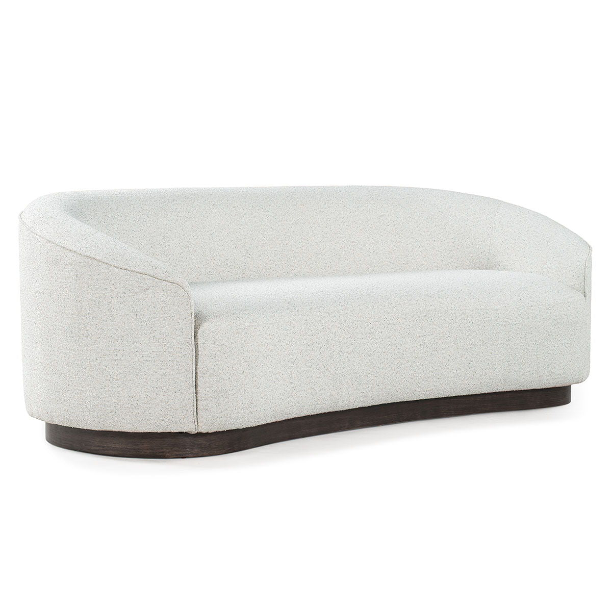 Curved Modern Sofa with Solid Wood Base, Oatmeal or Antique Green