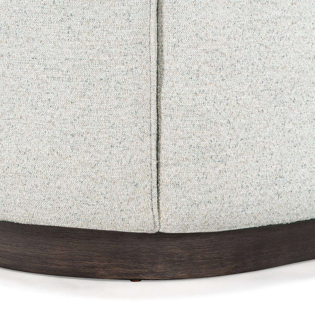 Curved Modern Sofa with Solid Wood Base, Oatmeal or Antique Green - view 4