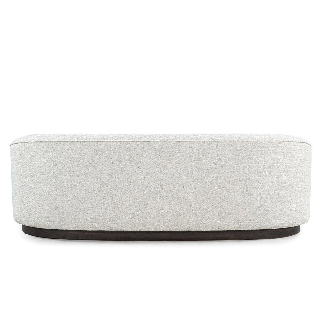 Curved Modern Sofa with Solid Wood Base, Oatmeal or Antique Green - view 9