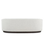 Curved Modern Sofa with Solid Wood Base, Oatmeal or Antique Green - view 9