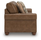 Traditional Roll-Arm Sofa with Nailhead Trim and Toss Pillow, Dark Brown or Dark Gray - view 9