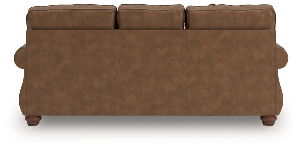 Traditional Roll-Arm Sofa with Nailhead Trim and Toss Pillow, Dark Brown or Dark Gray - view 10