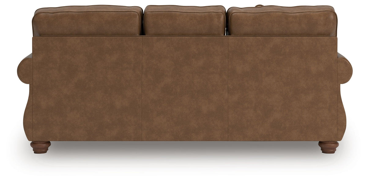 Traditional Roll-Arm Sofa with Nailhead Trim and Toss Pillow, Dark Brown or Dark Gray - view 10