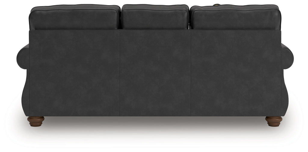 Traditional Roll-Arm Sofa with Nailhead Trim and Toss Pillow, Dark Brown or Dark Gray - view 12