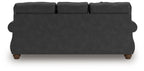 Traditional Roll-Arm Sofa with Nailhead Trim and Toss Pillow, Dark Brown or Dark Gray - view 12