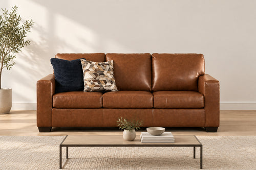 Contemporary Two-Tone Sofa with Clean Lines, Light Brown or Blue - view 11