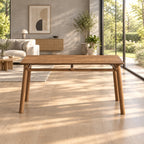 58 in Mid-Century Modern Dining Table for 4 to 6, Walnut or Oak - Oak