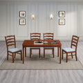 Solid Wood Dining Table and Ladder-Back Chairs, Seats 4 or 6
