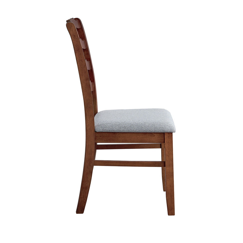 Solid Wood Dining Table and Ladder-Back Chairs, Seats 4 or 6 - Walnut / 2 Dining chairs