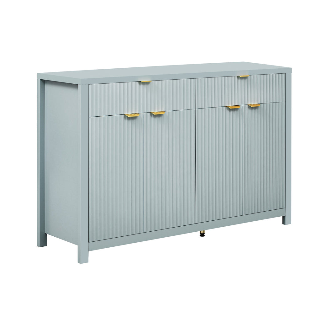 Fluted Sideboard Buffet 55 in, Light Blue, 2 Drawers and 4 Doors - view 13