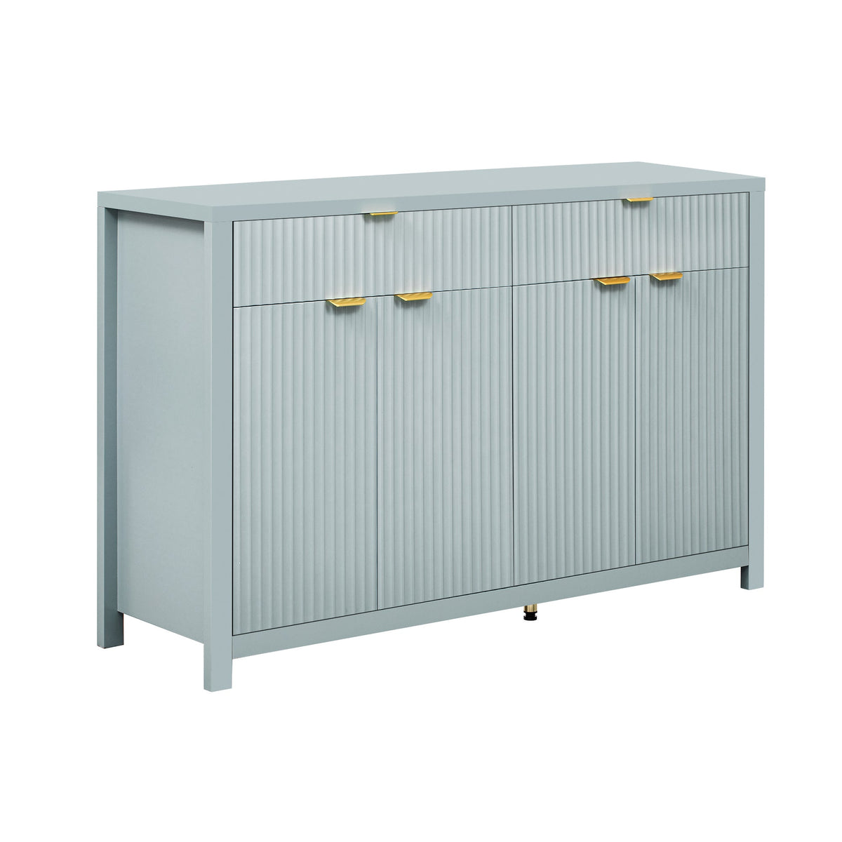 Fluted Sideboard Buffet 55 in, Light Blue, 2 Drawers and 4 Doors - view 13