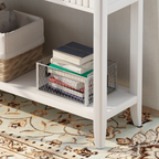 White Entryway Console Table with Drawers and Open Shelf, 39.4 in - view 15