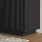 Fluted Sideboard Buffet 75 in, Black, 6 Doors with Adjustable Shelves - view 5