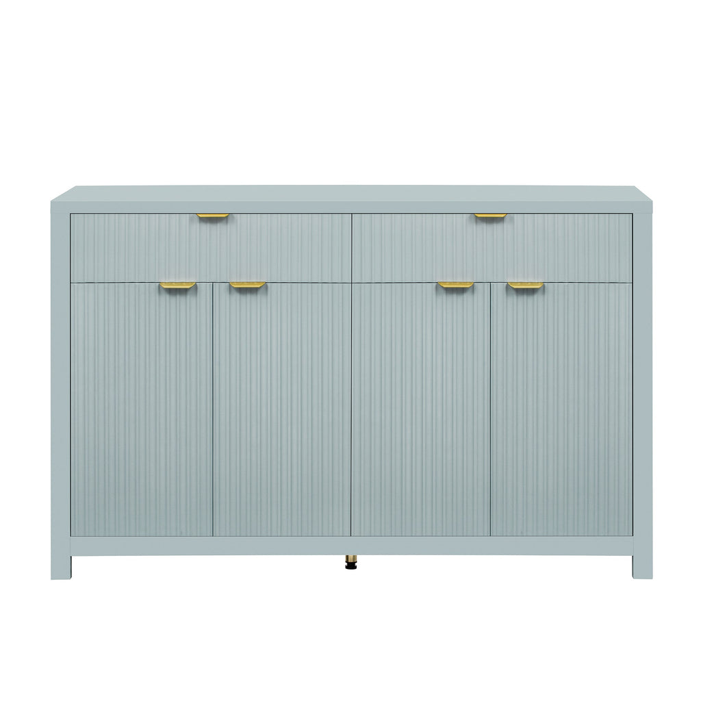 Fluted Sideboard Buffet 55 in, Light Blue, 2 Drawers and 4 Doors - view 11