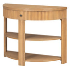 Natural Fluted Entryway Console Table with Drawer and Two Shelves, 37 in - view 10