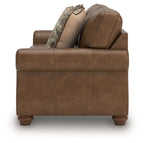 Traditional Roll-Arm Sofa with Nailhead Trim and Toss Pillow, Dark Brown or Dark Gray - view 11